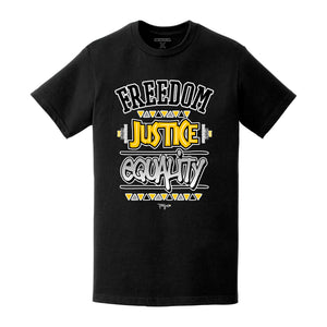 FREEDOM JUSTICE EQUALITY GOLD ( BLACK S/S )